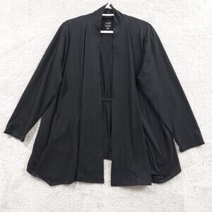 J Jill Pure Jill Draped Cardi Womens Size 1X Black Open Front Neutral Layer Soft